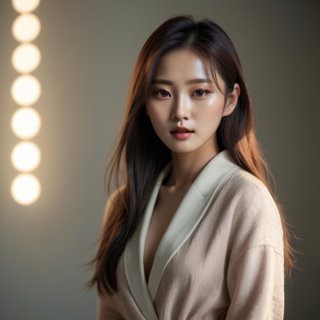 A stunning image of korean model in soft lighting.