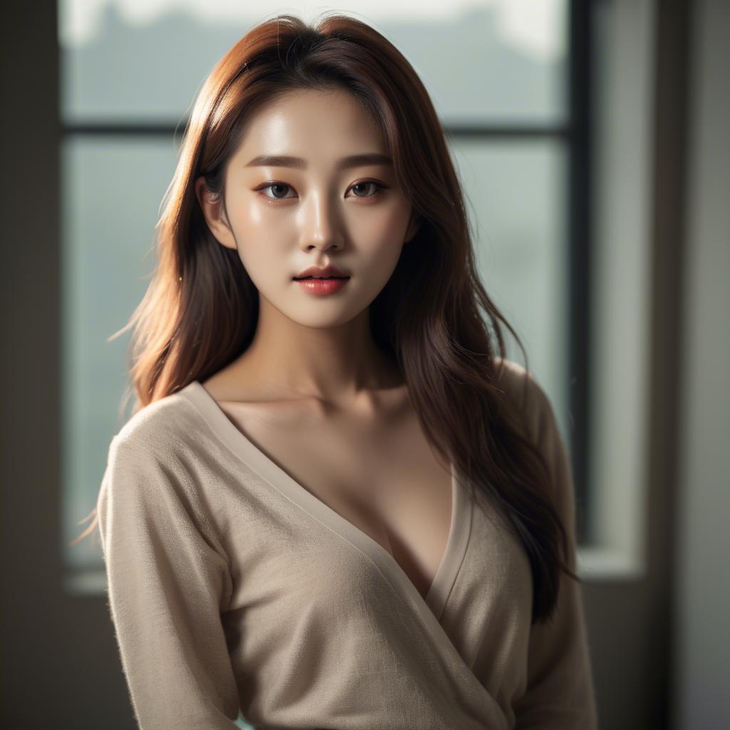 A stunning image of korean model in soft lighting.