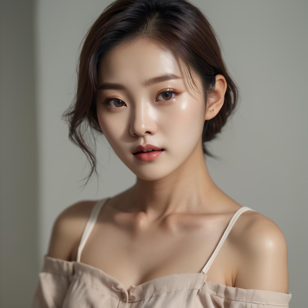 A stunning image of korean model in soft lighting.