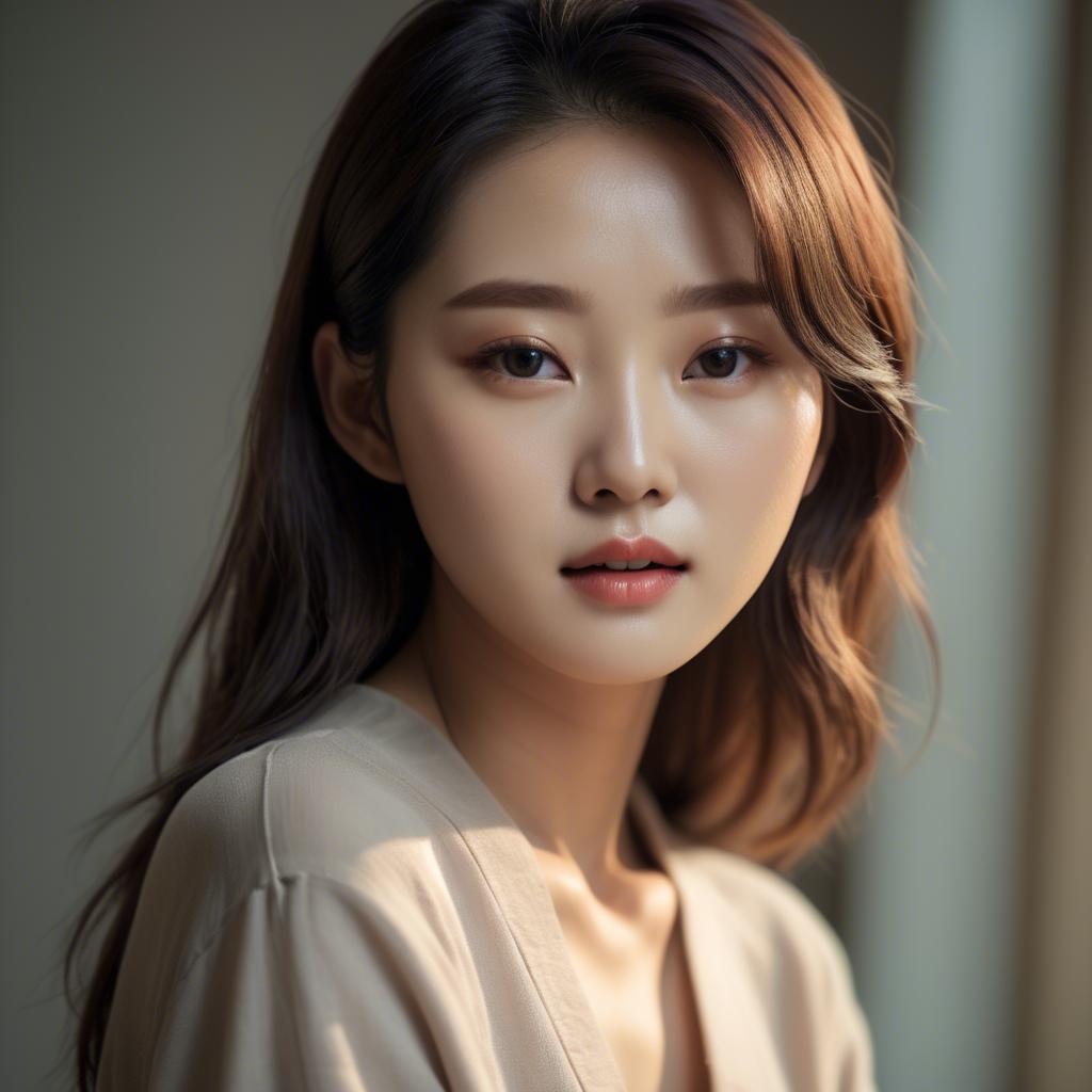 A stunning image of korean model in soft lighting.