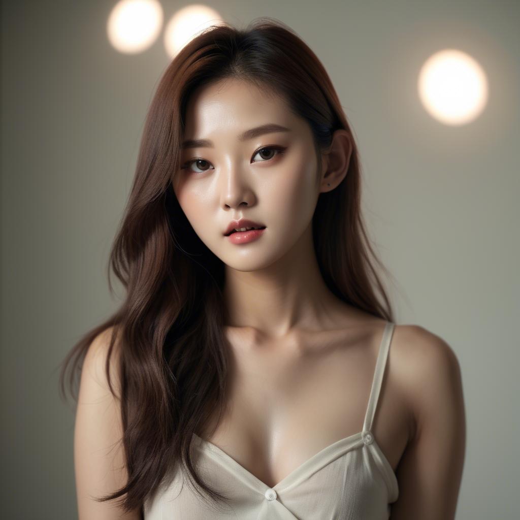 A stunning image of korean model in soft lighting.