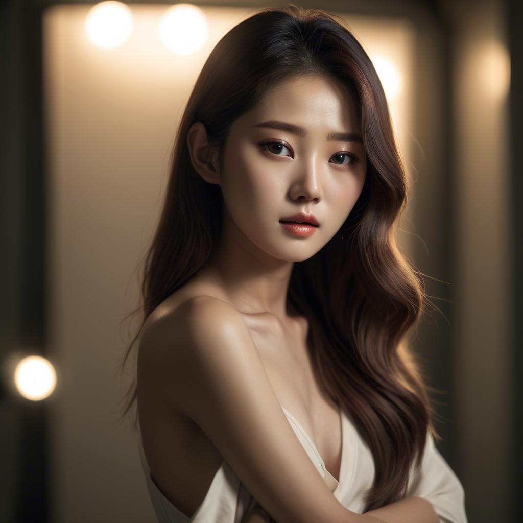 A stunning image of korean model in soft lighting.