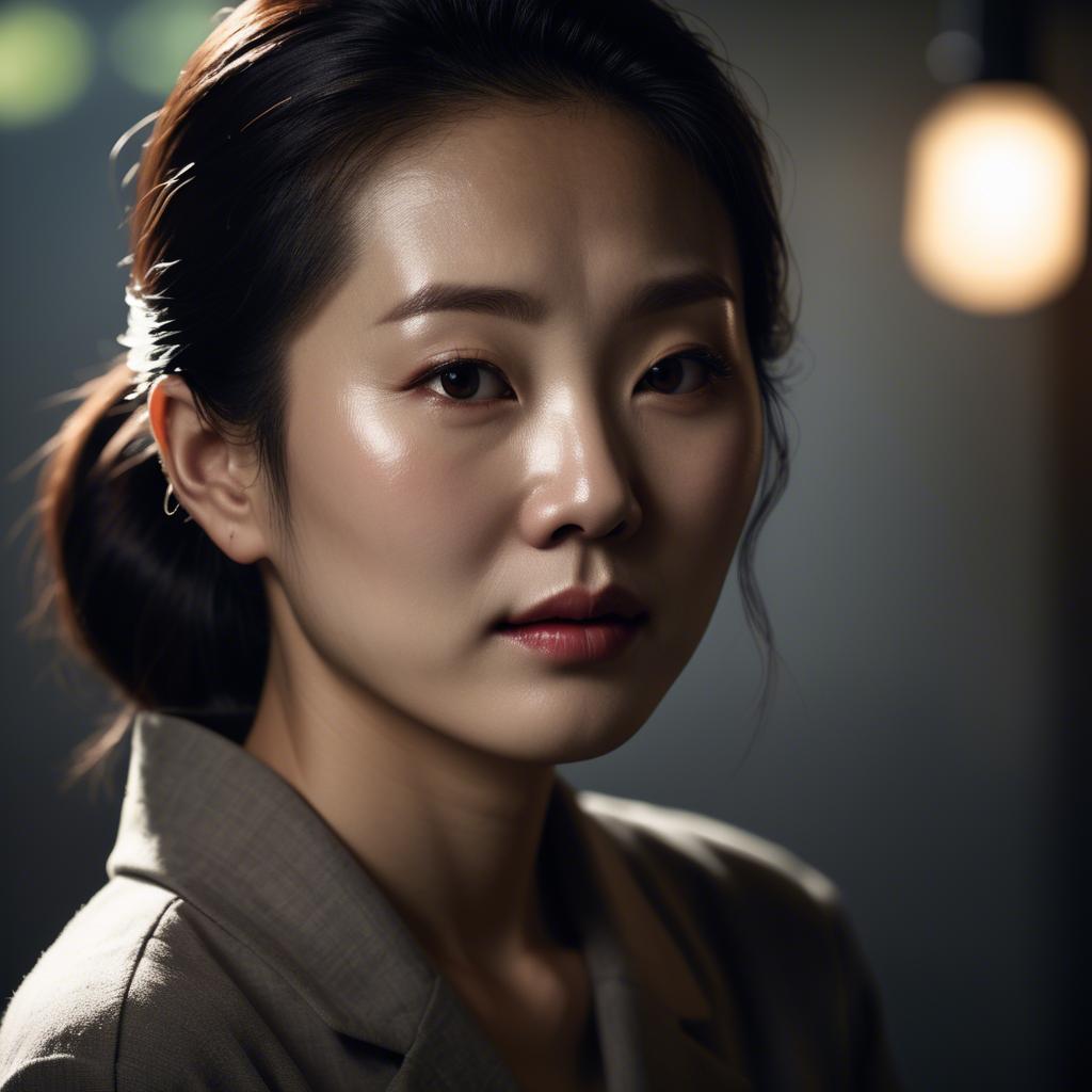 A stunning image of korean woman in dramatic lighting settings.