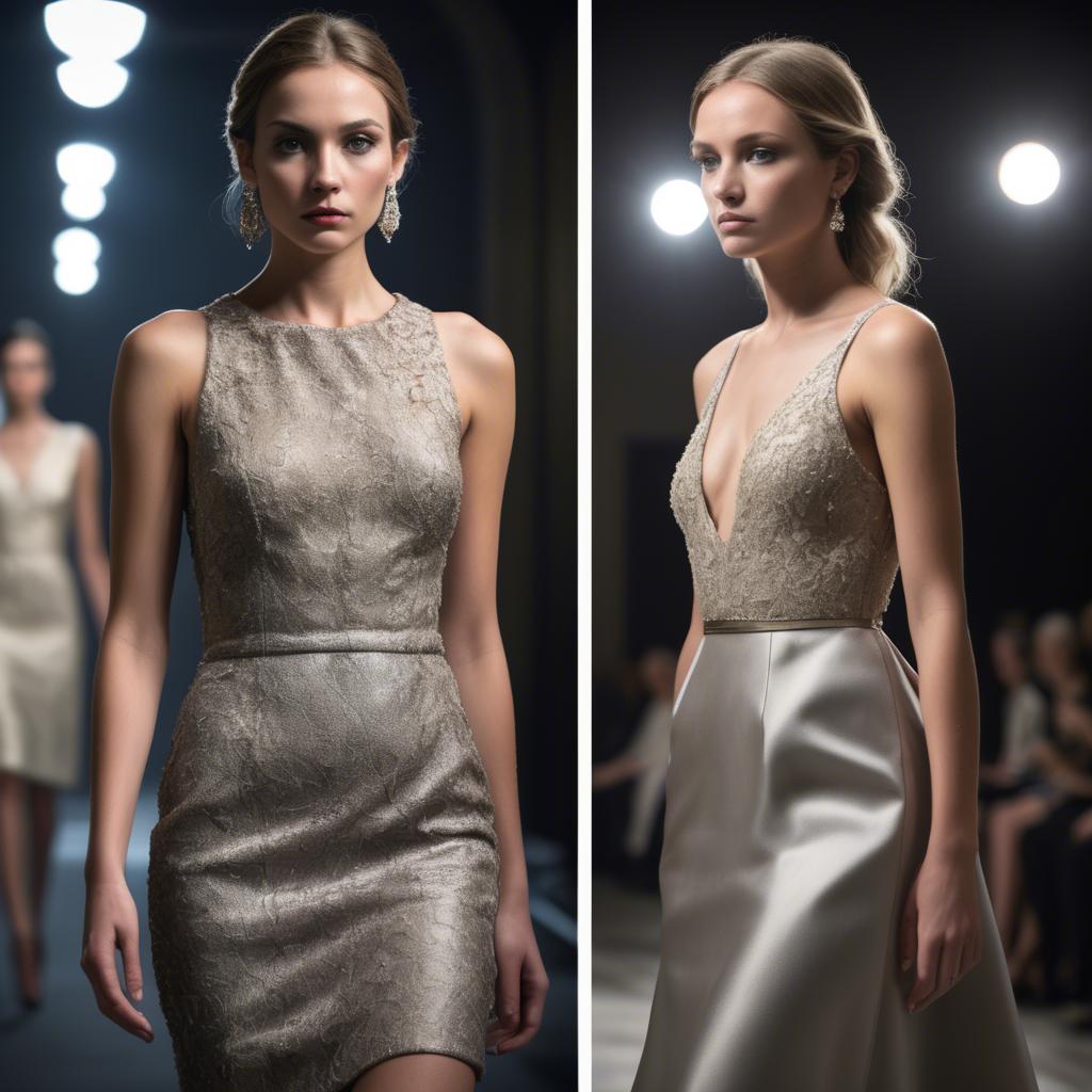 A stunning image of luxembourgish charm in high-end couture highlighting luxurious textures under spotlights.