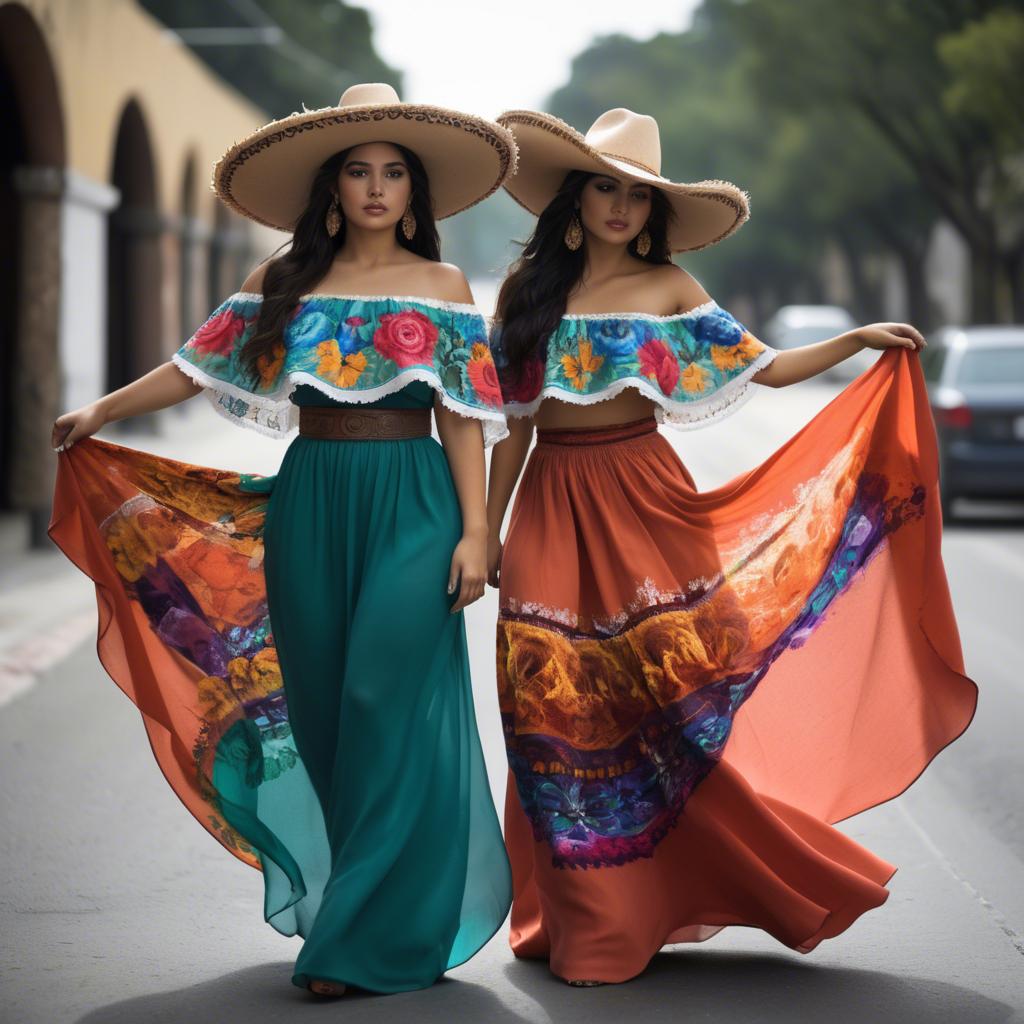 A stunning image of mexican beauty in flowing fabrics.