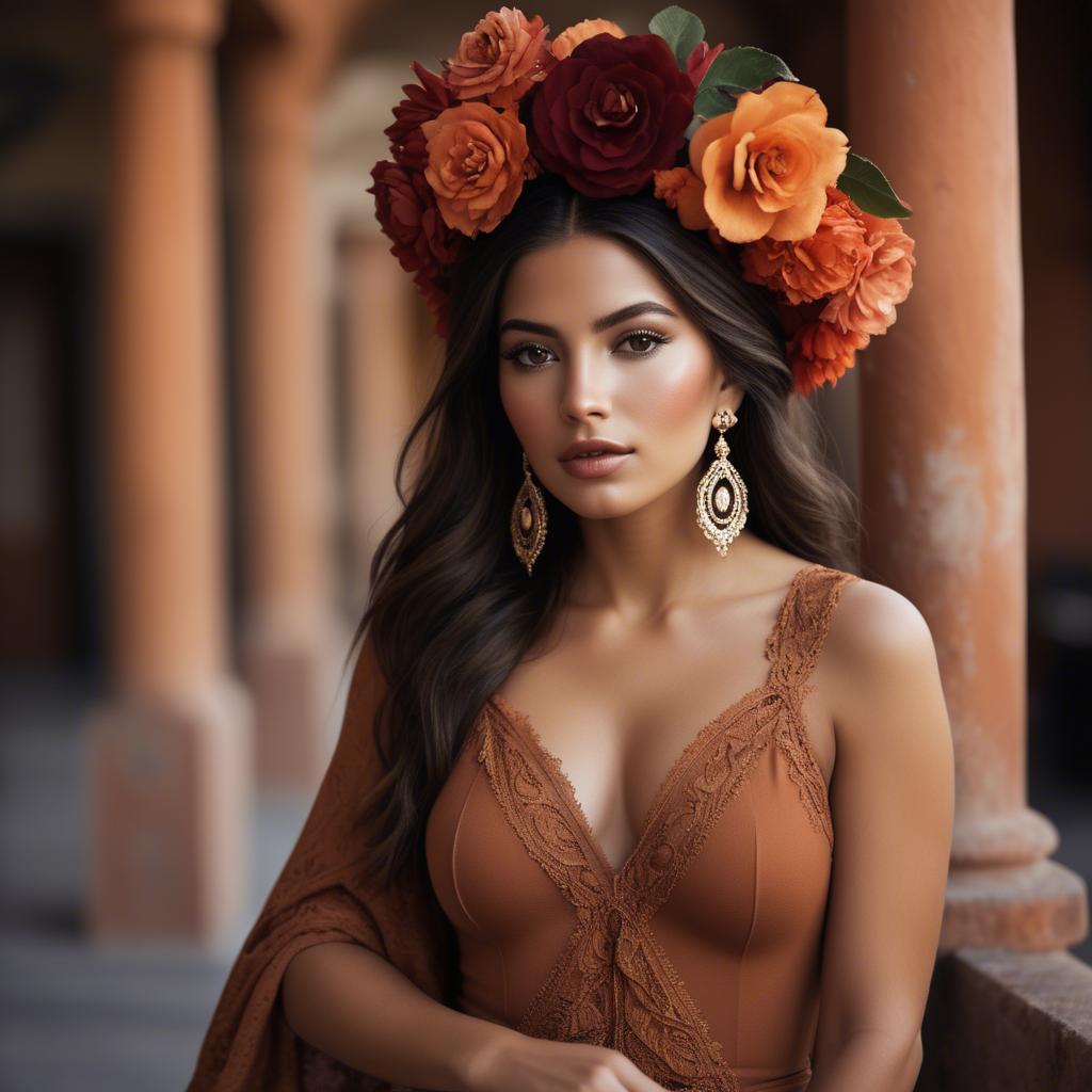 A stunning image of mexican beauty in warm luxurious tones.