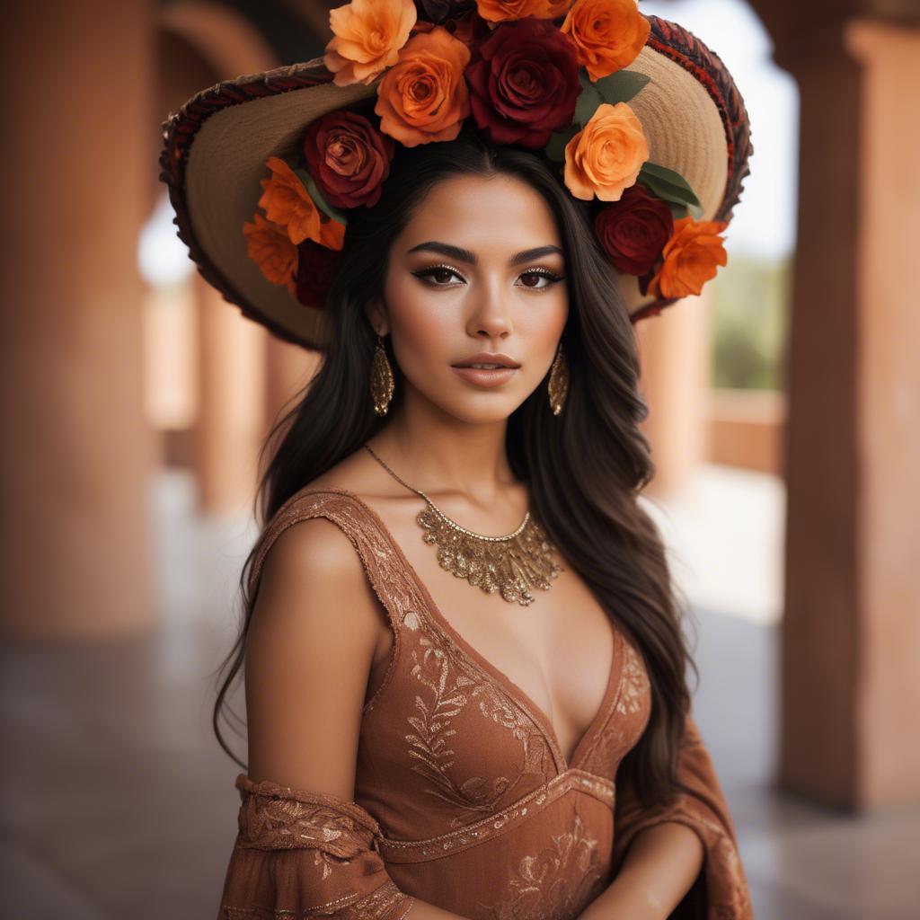 A stunning image of mexican beauty in warm luxurious tones.