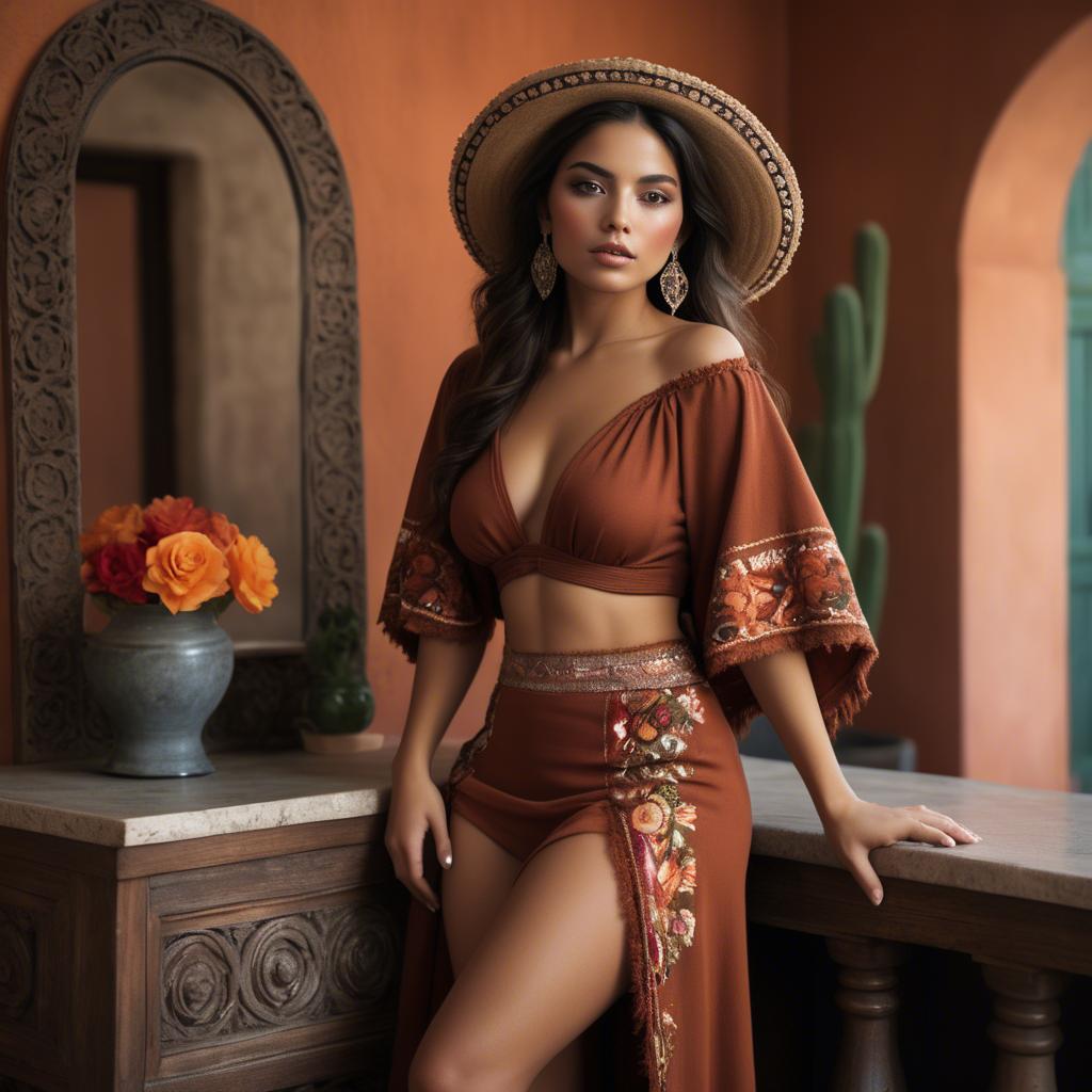 A stunning image of mexican beauty in warm luxurious tones.