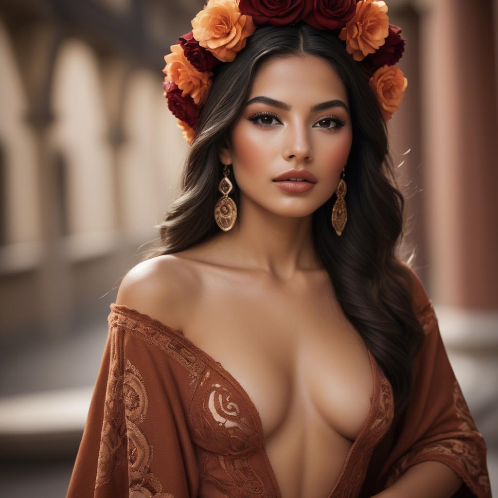 A stunning image of mexican beauty in warm luxurious tones.