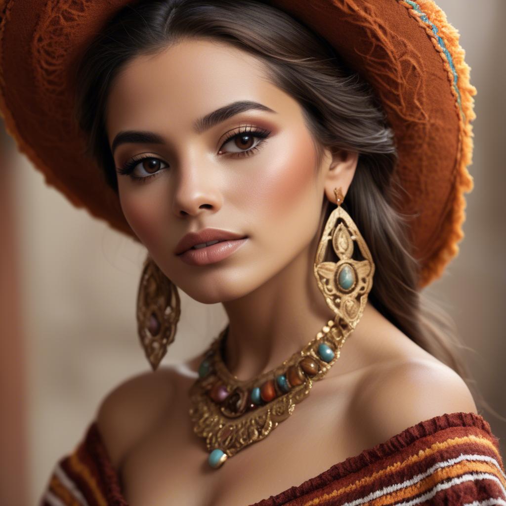 A stunning image of mexican beauty in warm luxurious tones.