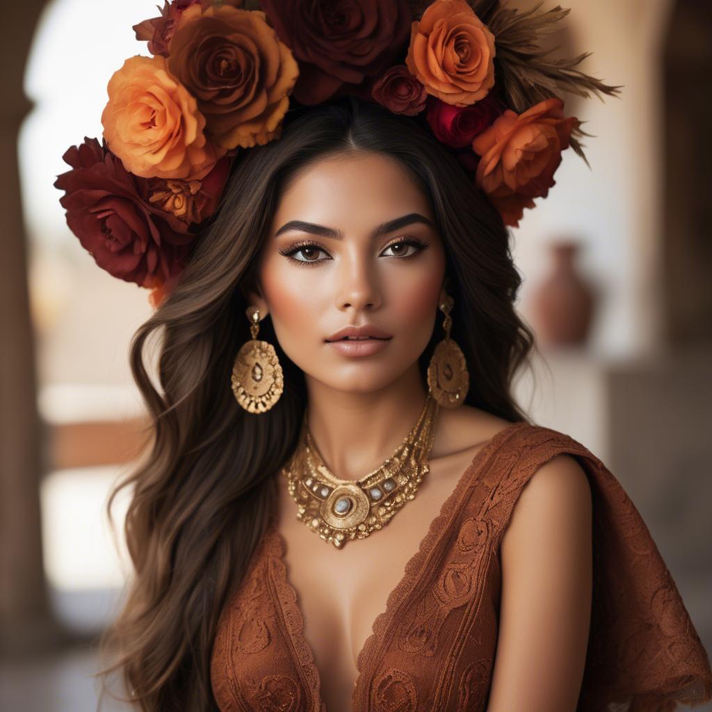 A stunning image of mexican beauty in warm luxurious tones.