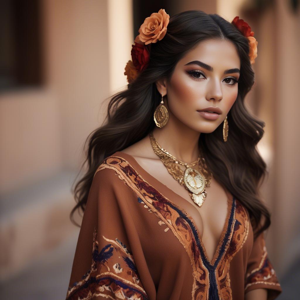 A stunning image of mexican beauty in warm luxurious tones.