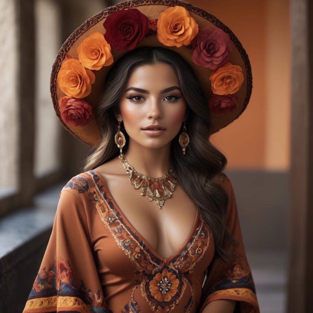 A stunning image of mexican beauty in warm luxurious tones.