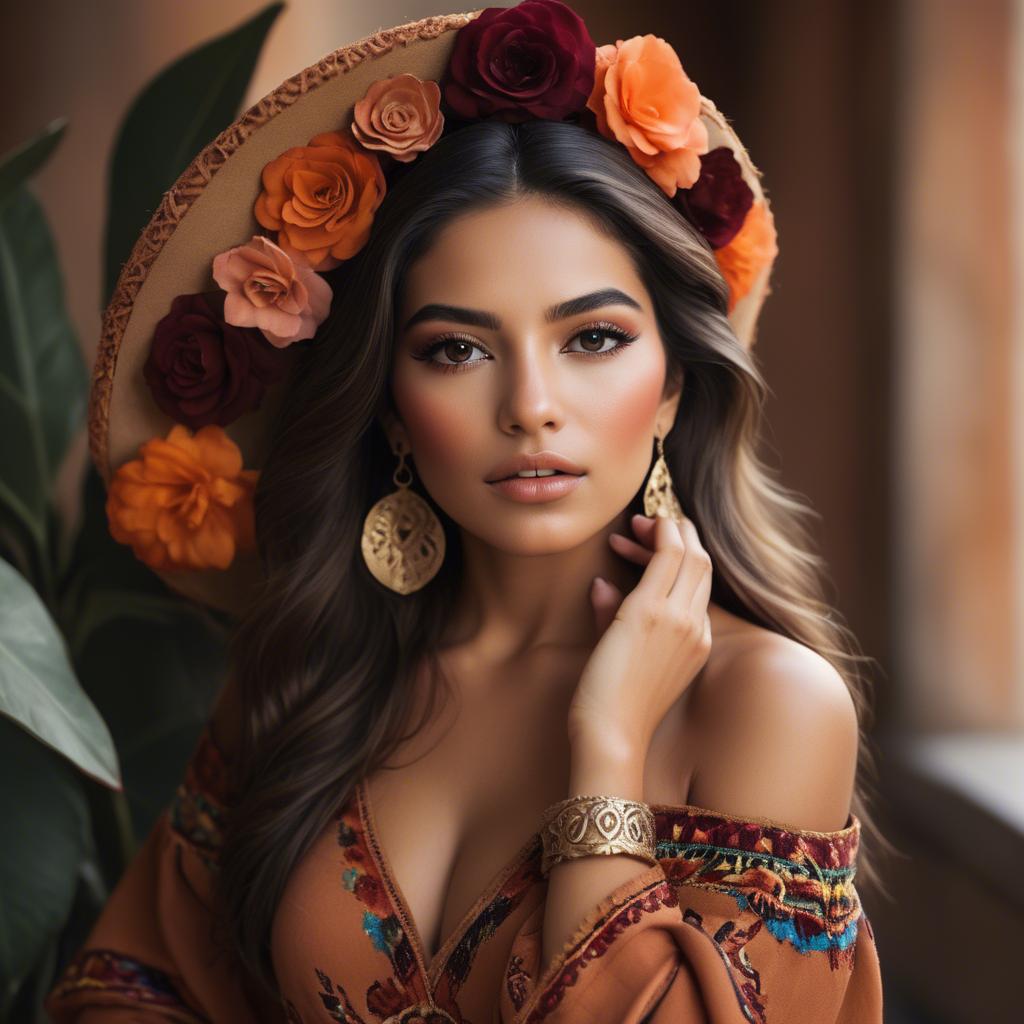 A stunning image of mexican beauty in warm luxurious tones.