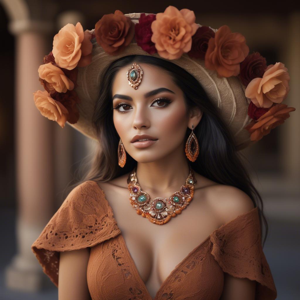 A stunning image of mexican beauty in warm luxurious tones.
