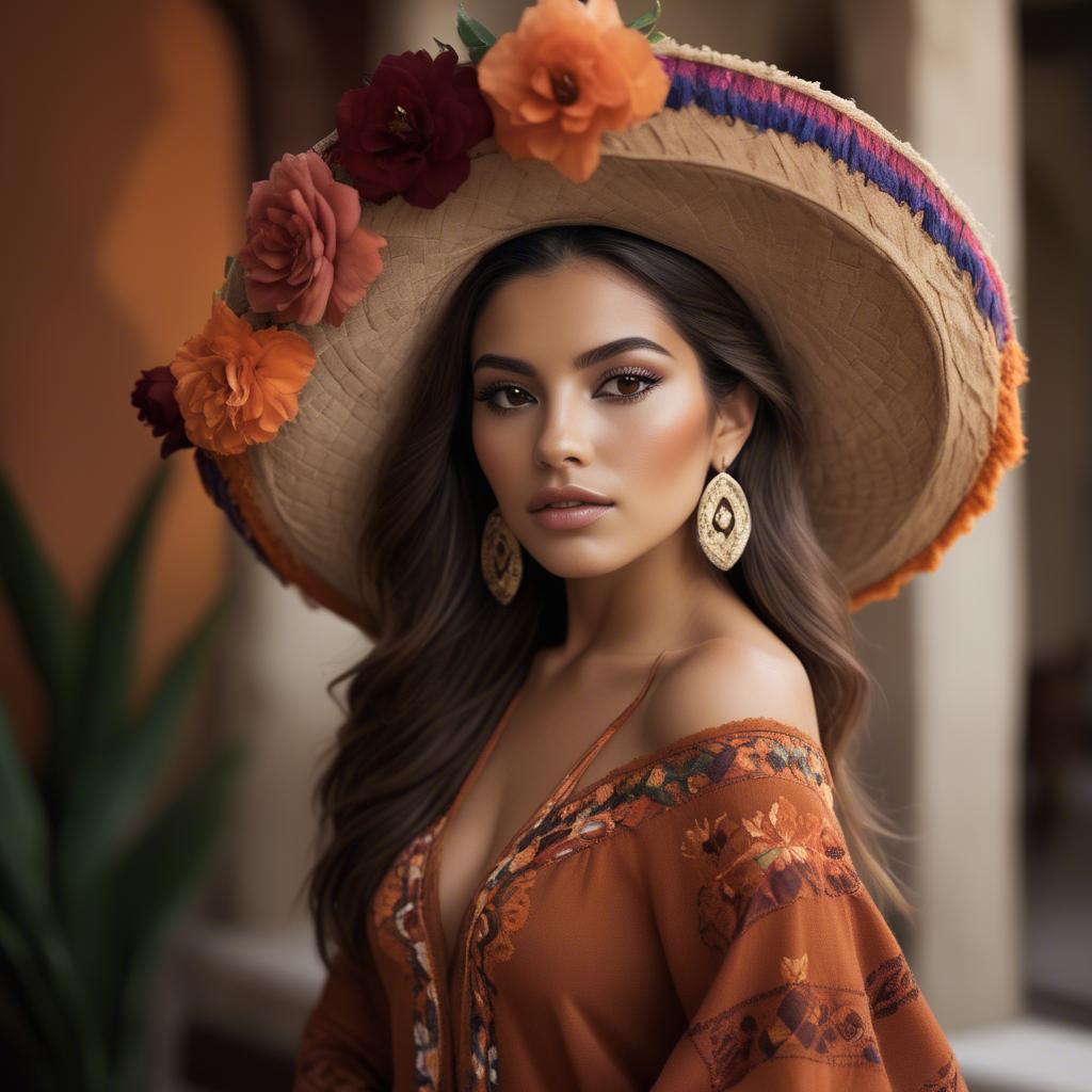 A stunning image of mexican beauty in warm luxurious tones.