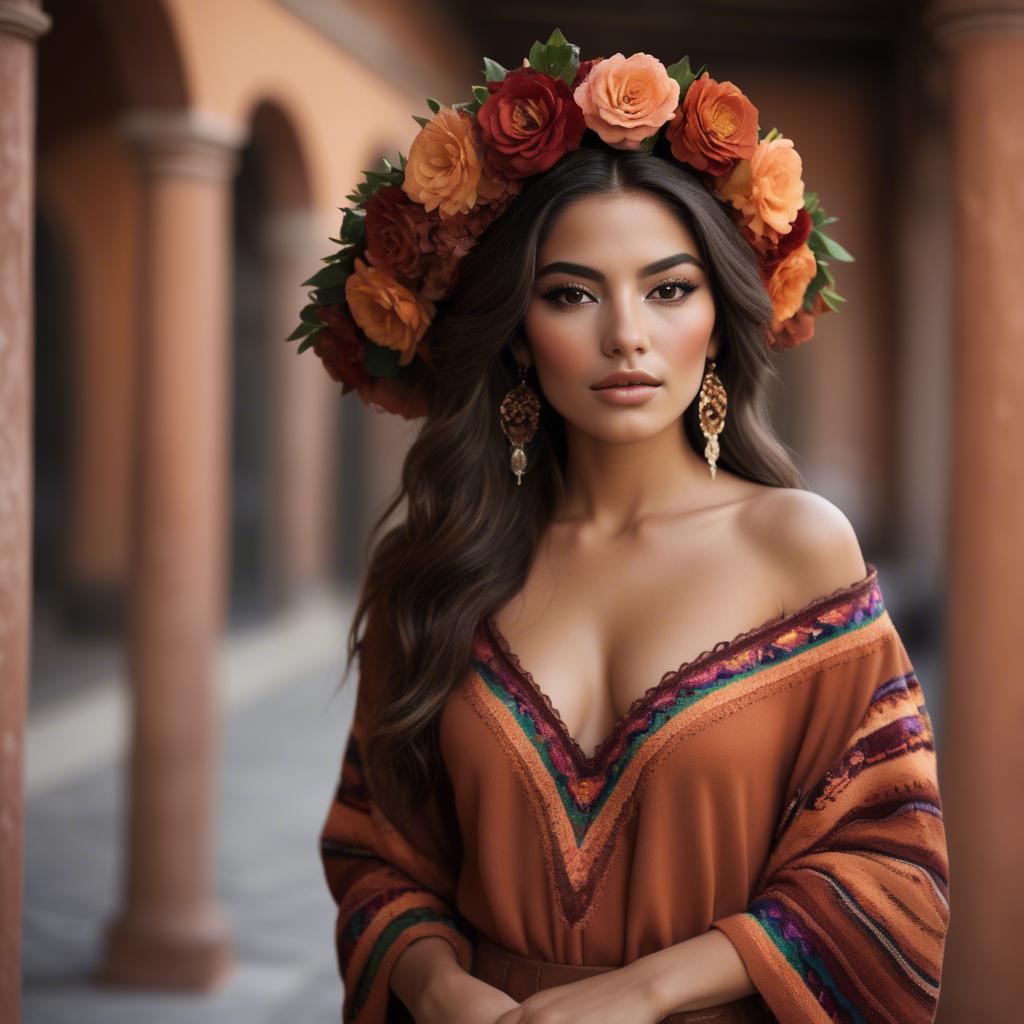A stunning image of mexican beauty in warm luxurious tones.