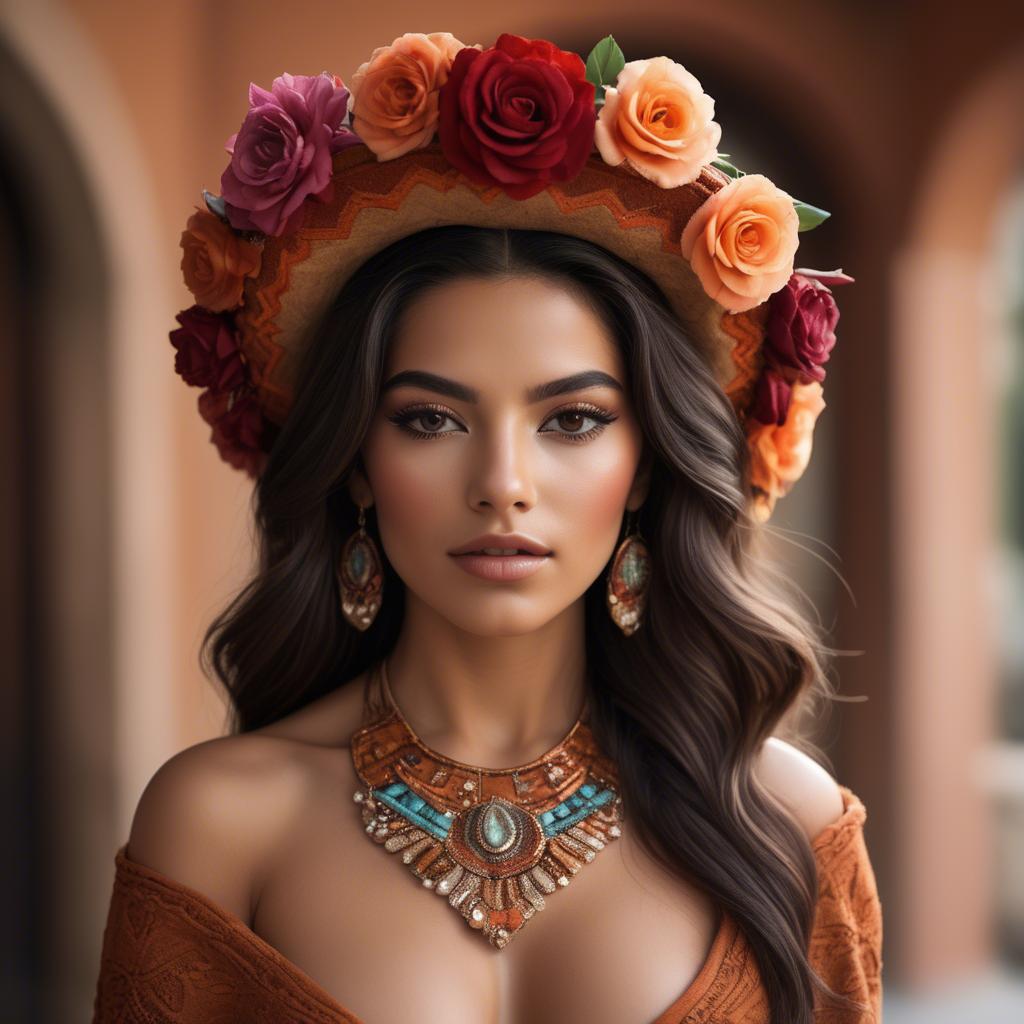 A stunning image of mexican beauty in warm luxurious tones.
