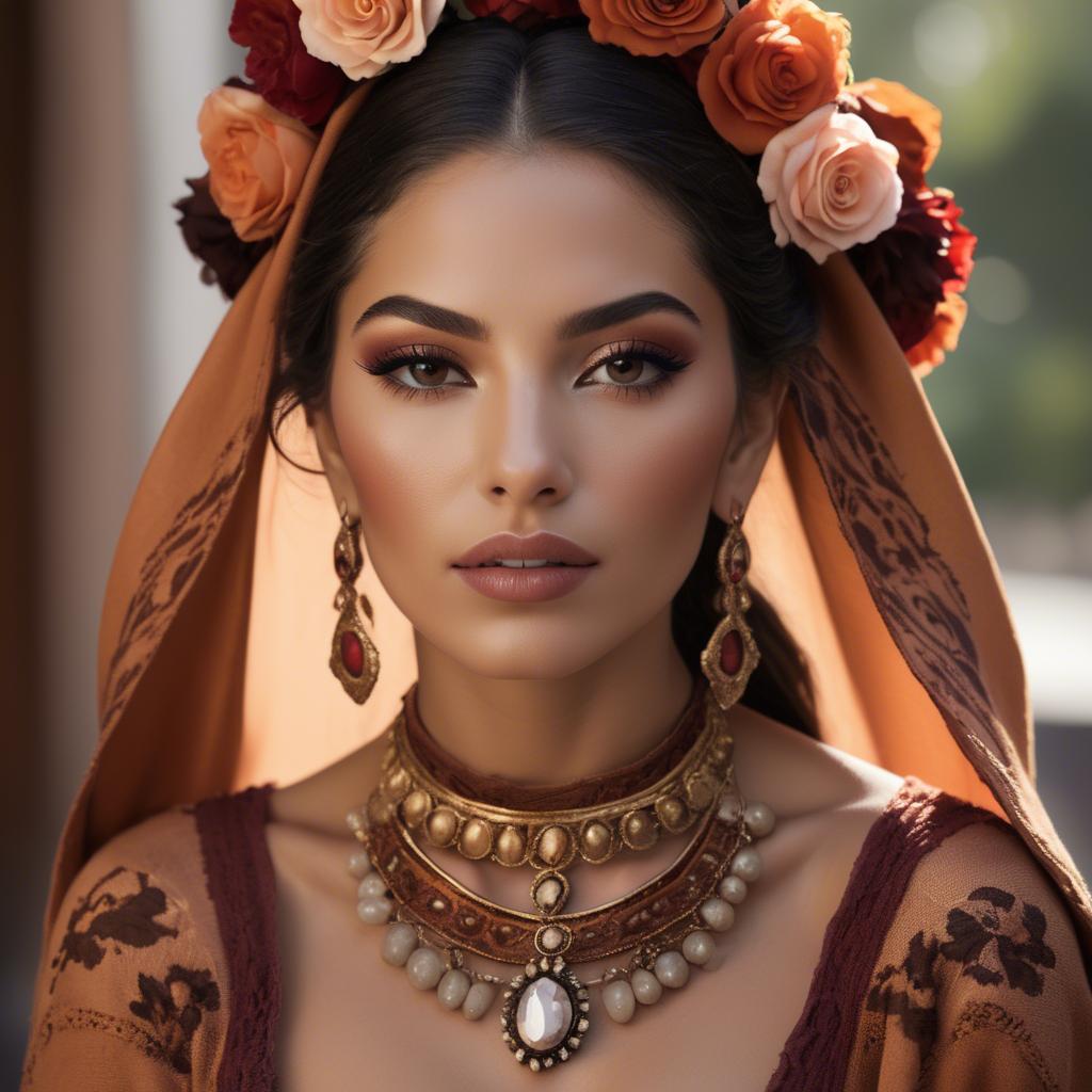 A stunning image of mexican beauty in warm luxurious tones.