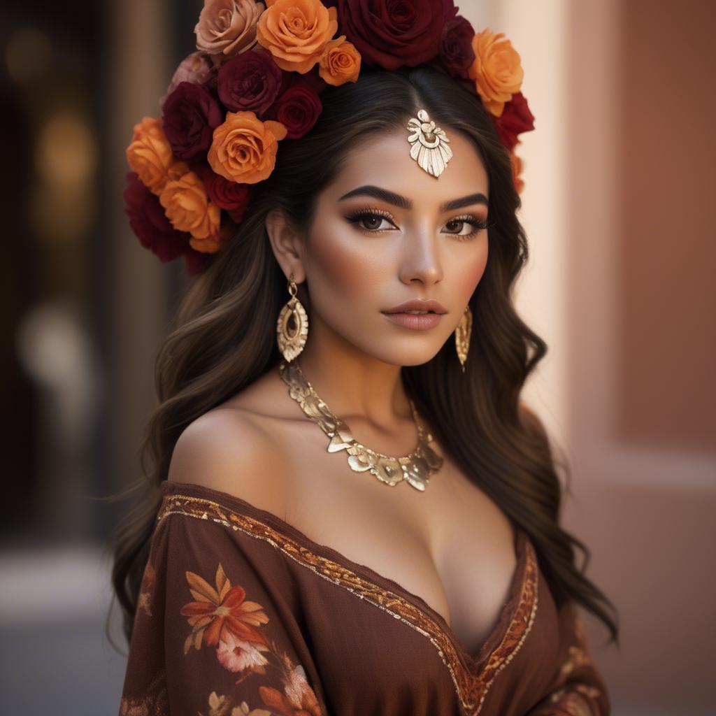 A stunning image of mexican beauty in warm luxurious tones.