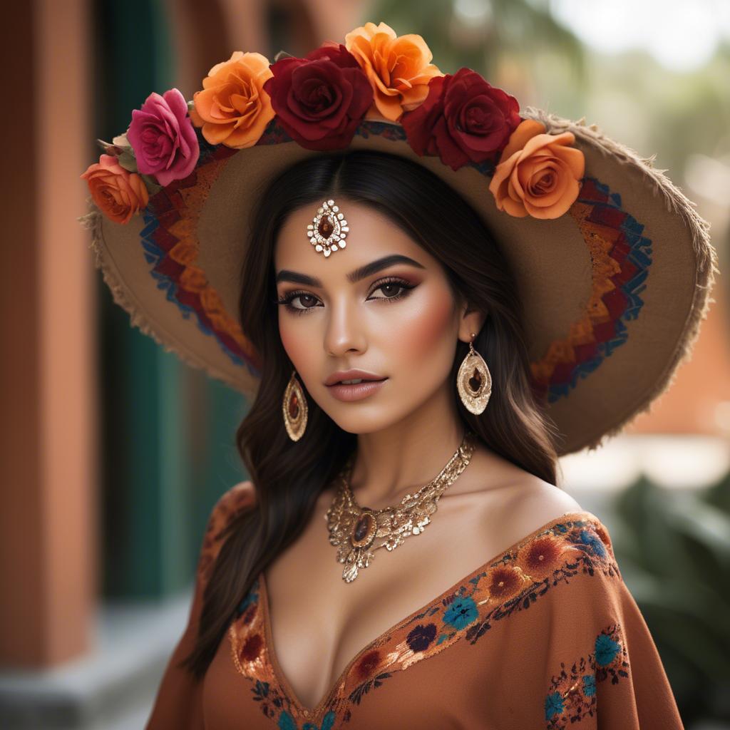 A stunning image of mexican beauty in warm luxurious tones.