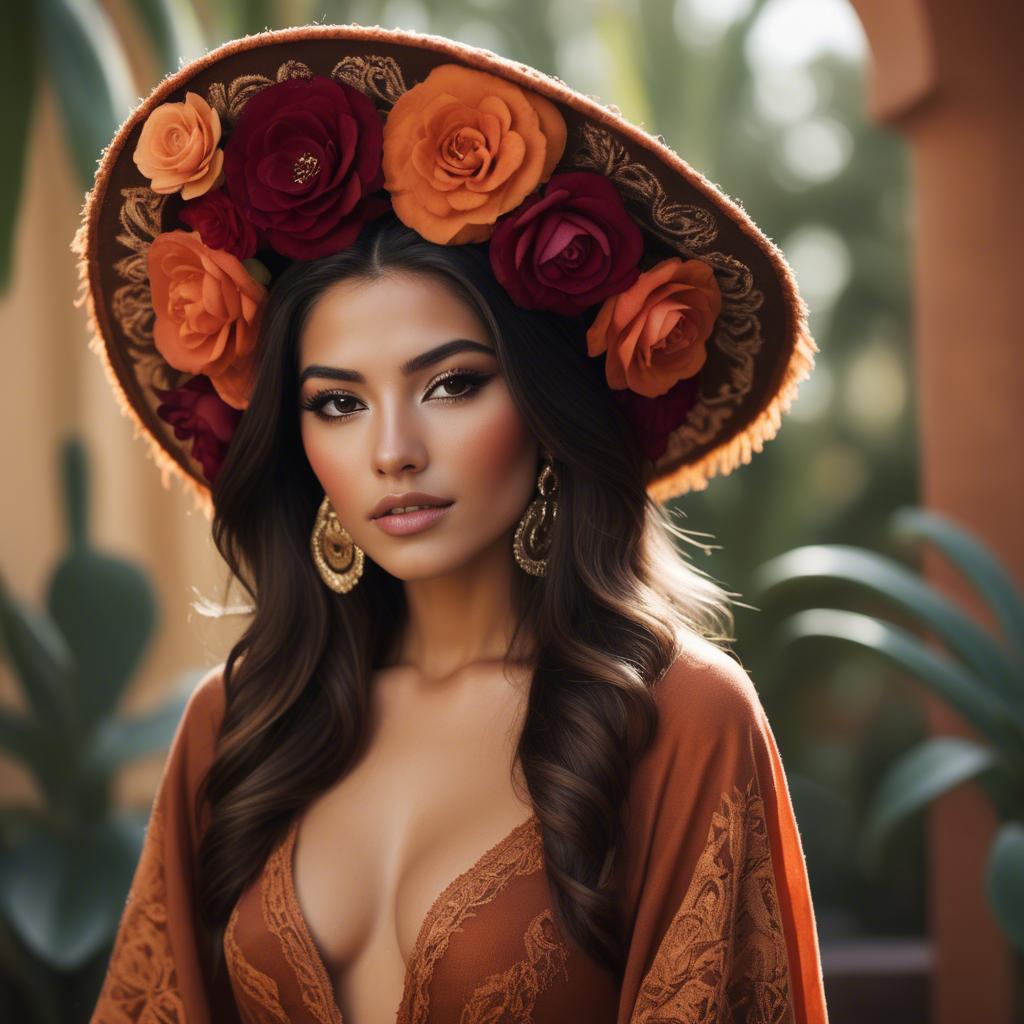 A stunning image of mexican beauty in warm luxurious tones.
