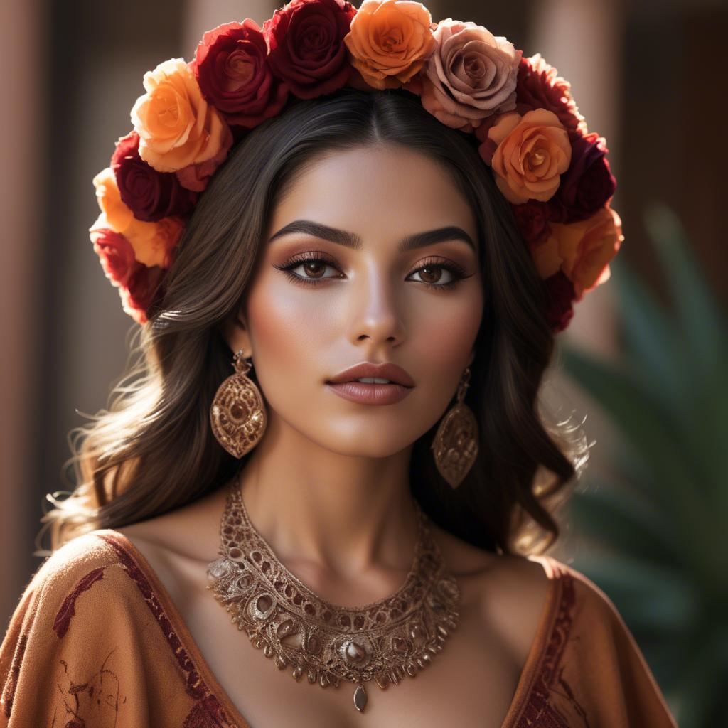 A stunning image of mexican beauty in warm luxurious tones.