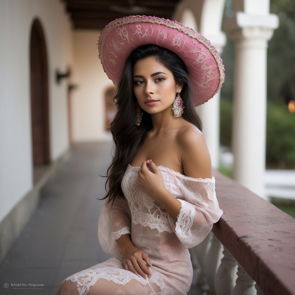 A stunning image of mexican model in soft romantic settings.