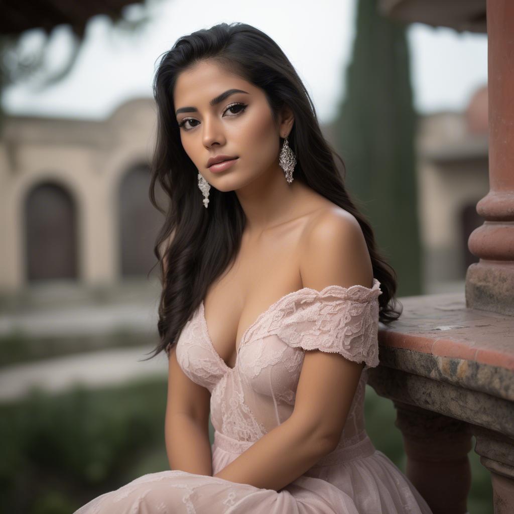 A stunning image of mexican model in soft romantic settings.