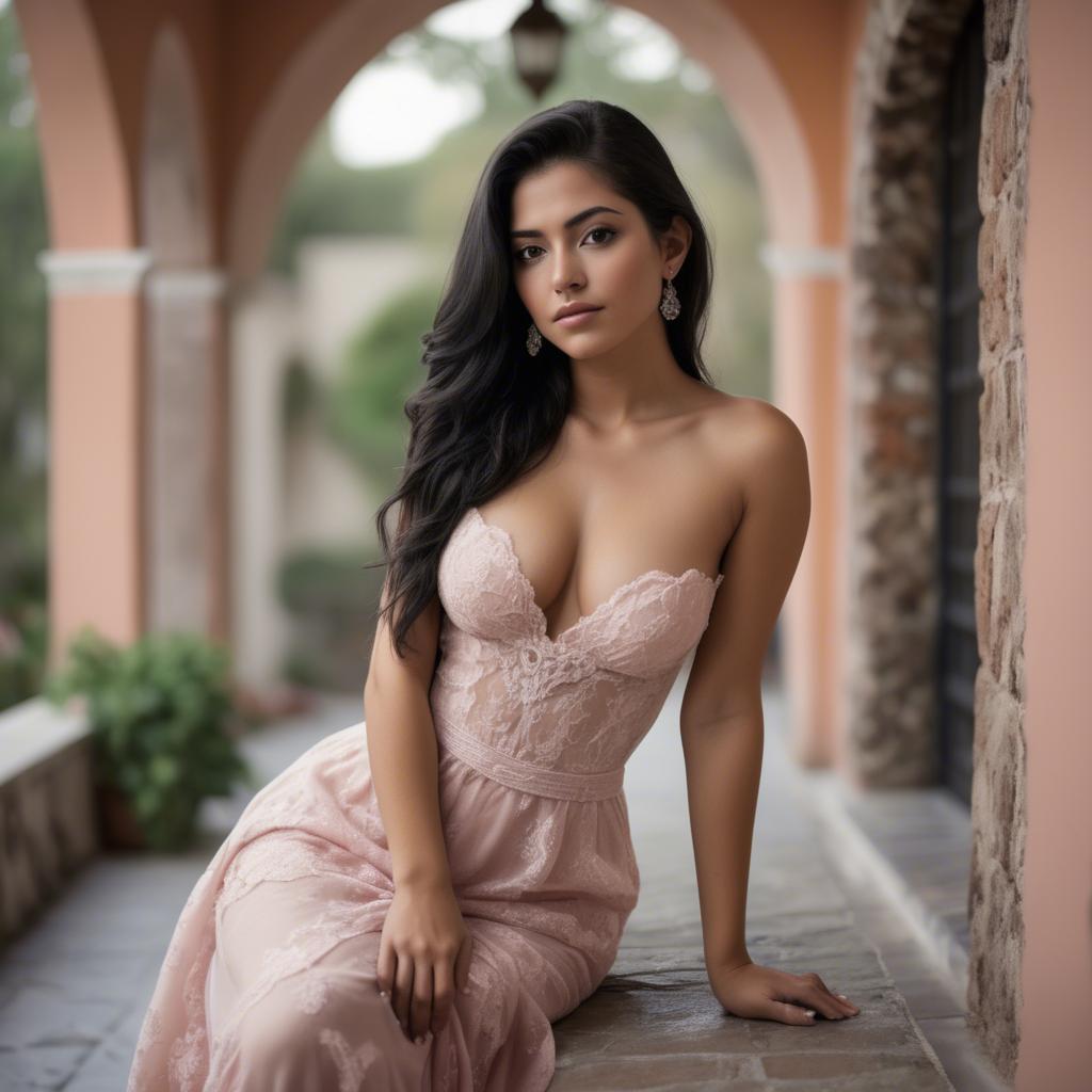 A stunning image of mexican model in soft romantic settings.