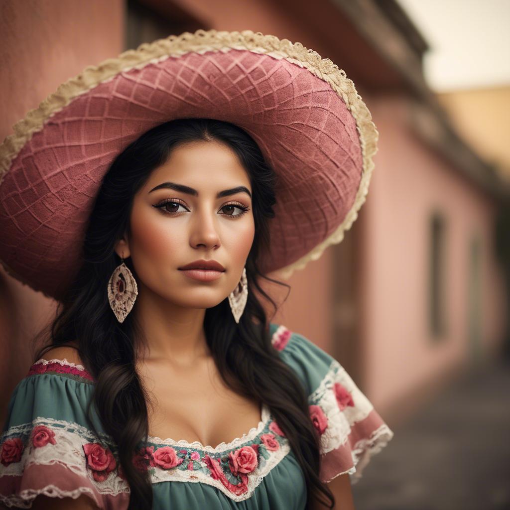 A stunning image of mexican woman in romantic tones.