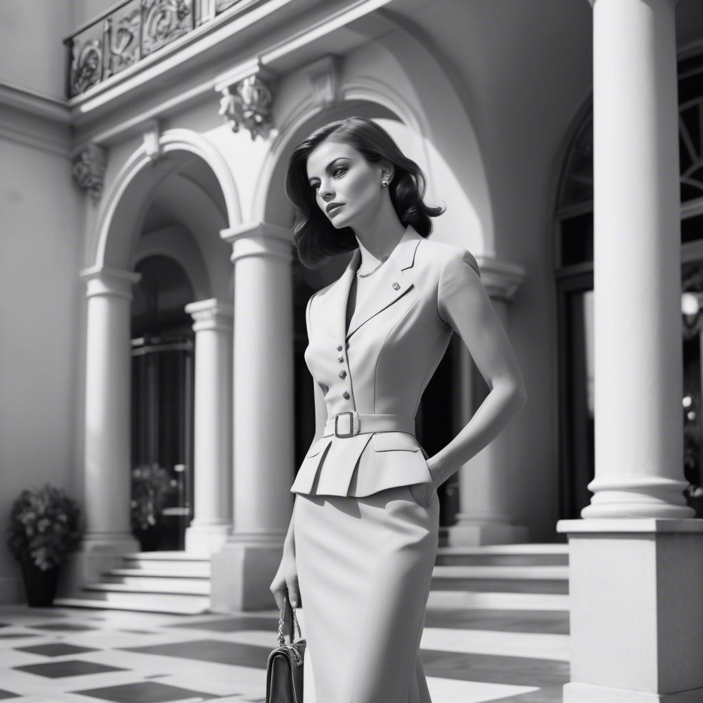 A stunning image of monã©gasque glamour in a tailored designer dress recalling monte carloâ€™s upscale ambiance.