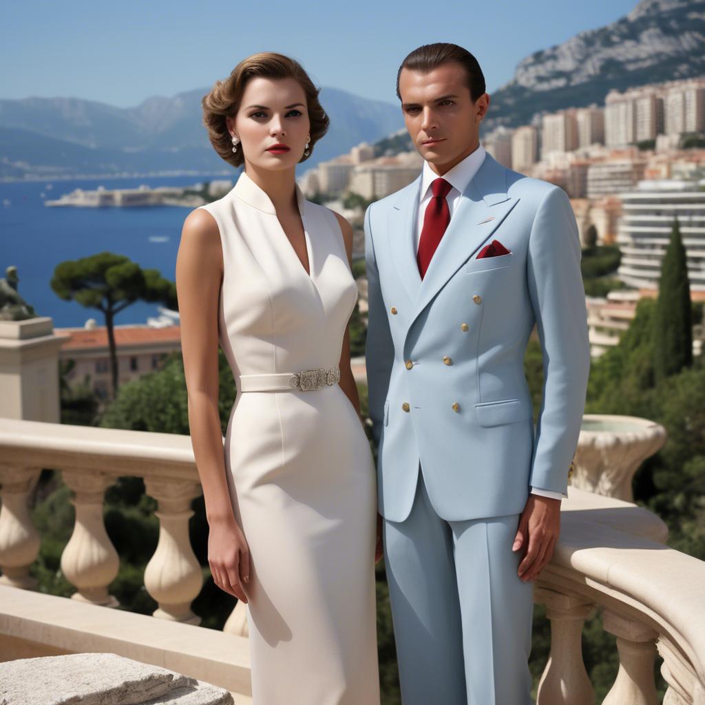 A stunning image of monã©gasque glamour in a tailored designer dress recalling monte carloâ€™s upscale ambiance.