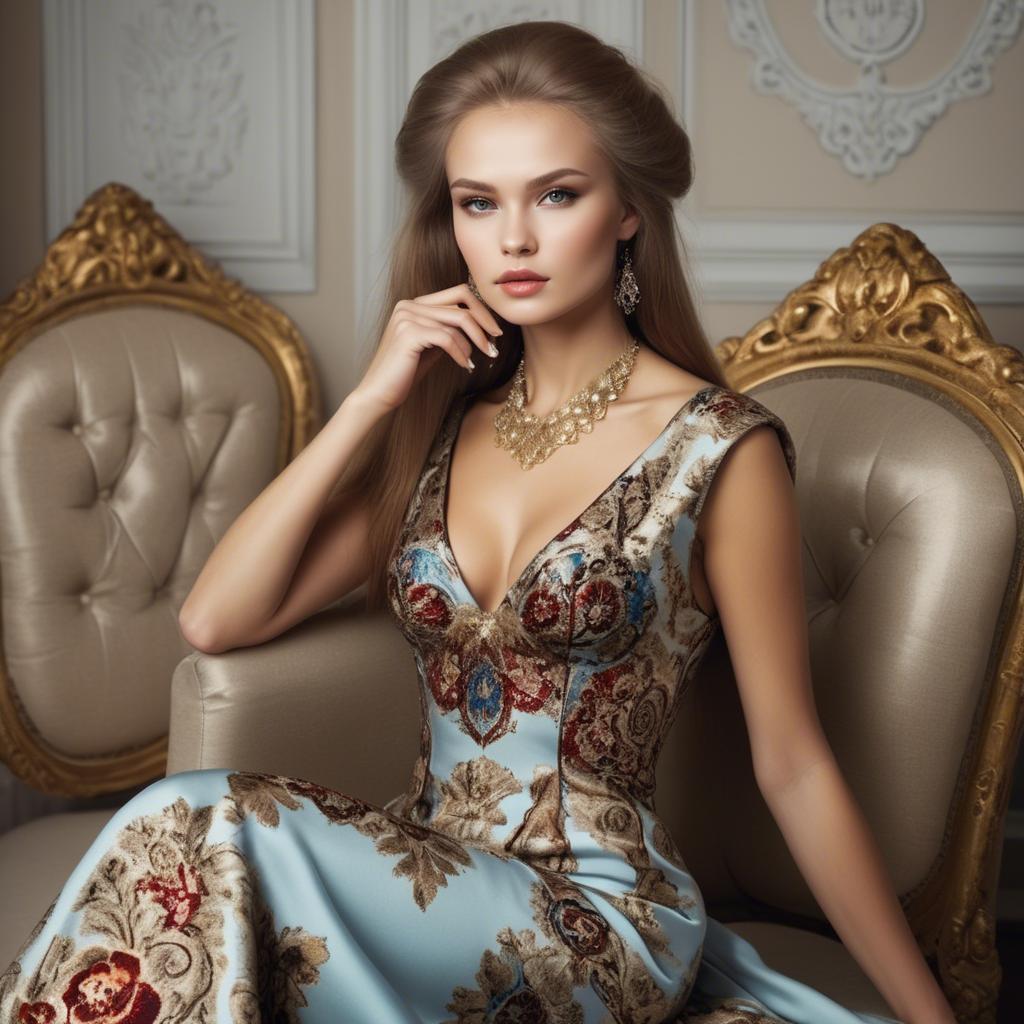 A stunning image of russian beauty in luxurious fabrics.