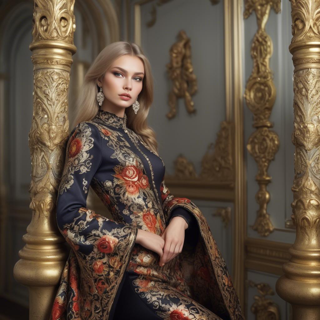 A stunning image of russian beauty in luxurious fabrics.