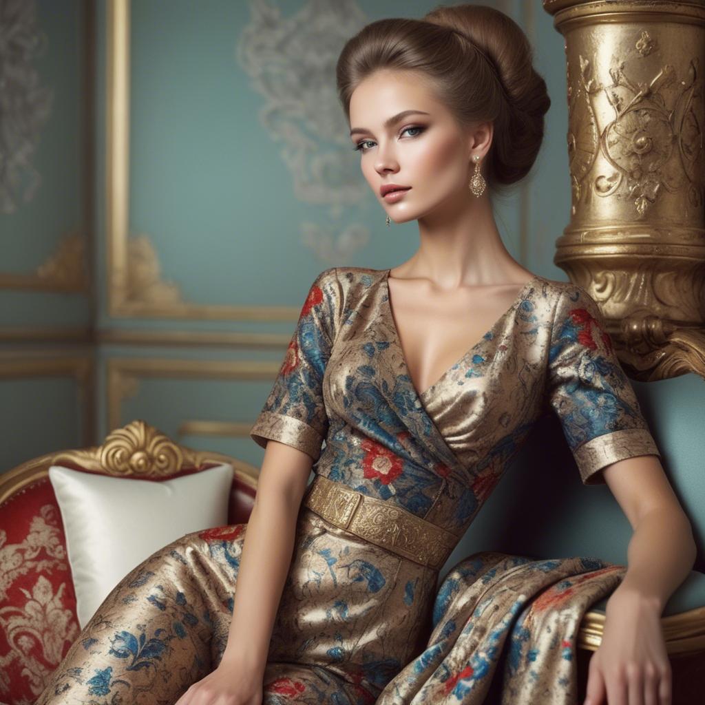 A stunning image of russian beauty in luxurious fabrics.