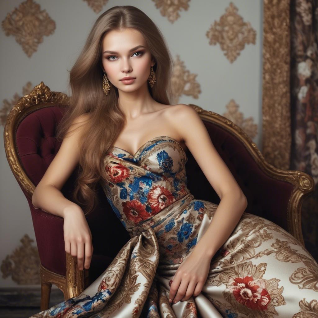 A stunning image of russian beauty in luxurious fabrics.