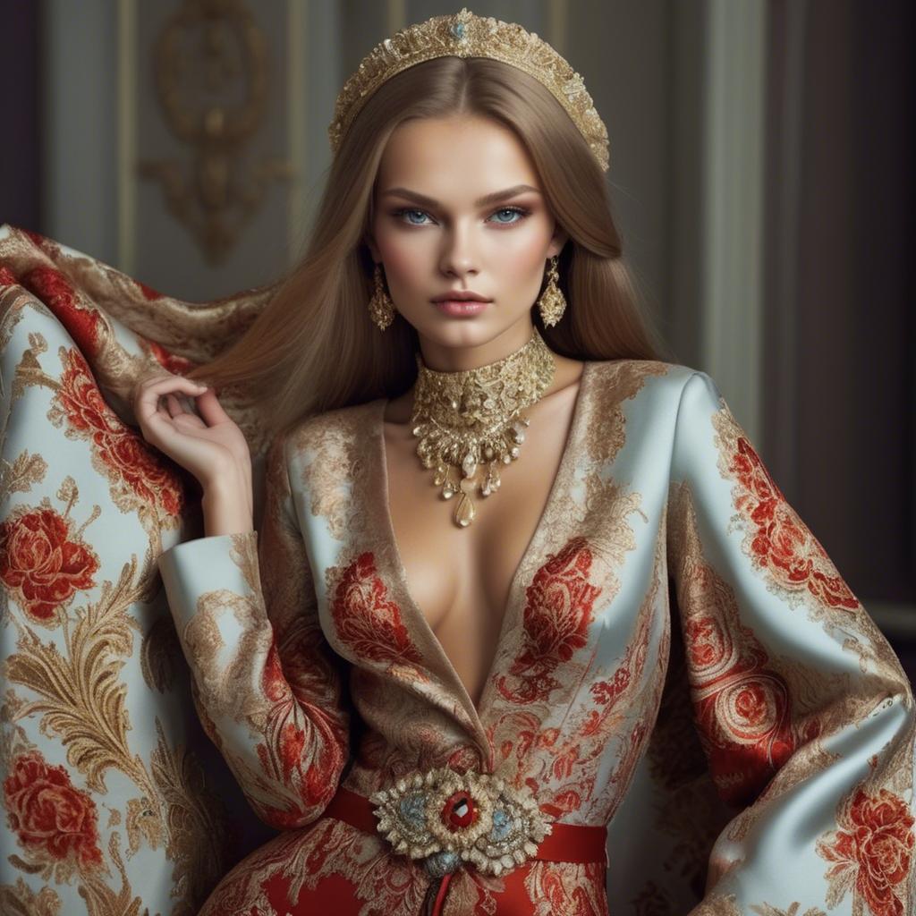 A stunning image of russian beauty in luxurious fabrics.