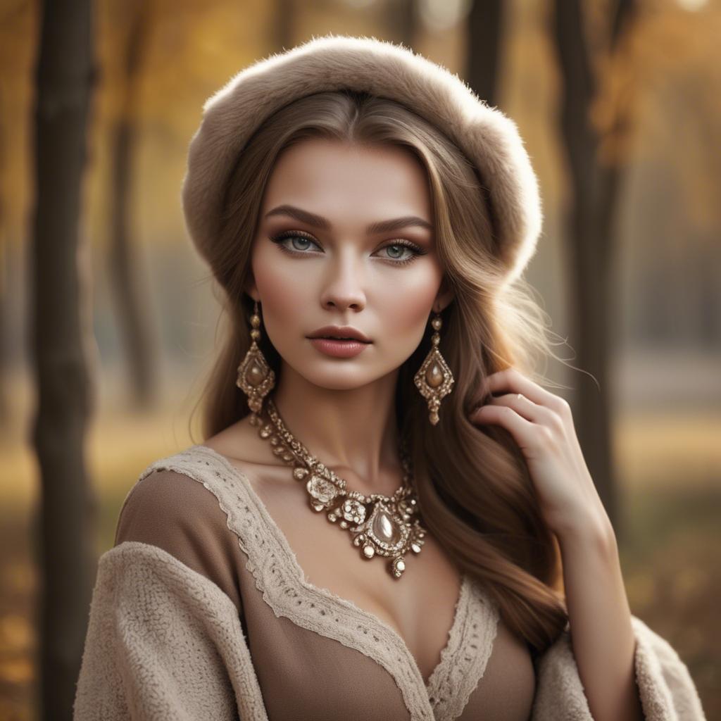 A stunning image of russian glamour in natural tones.