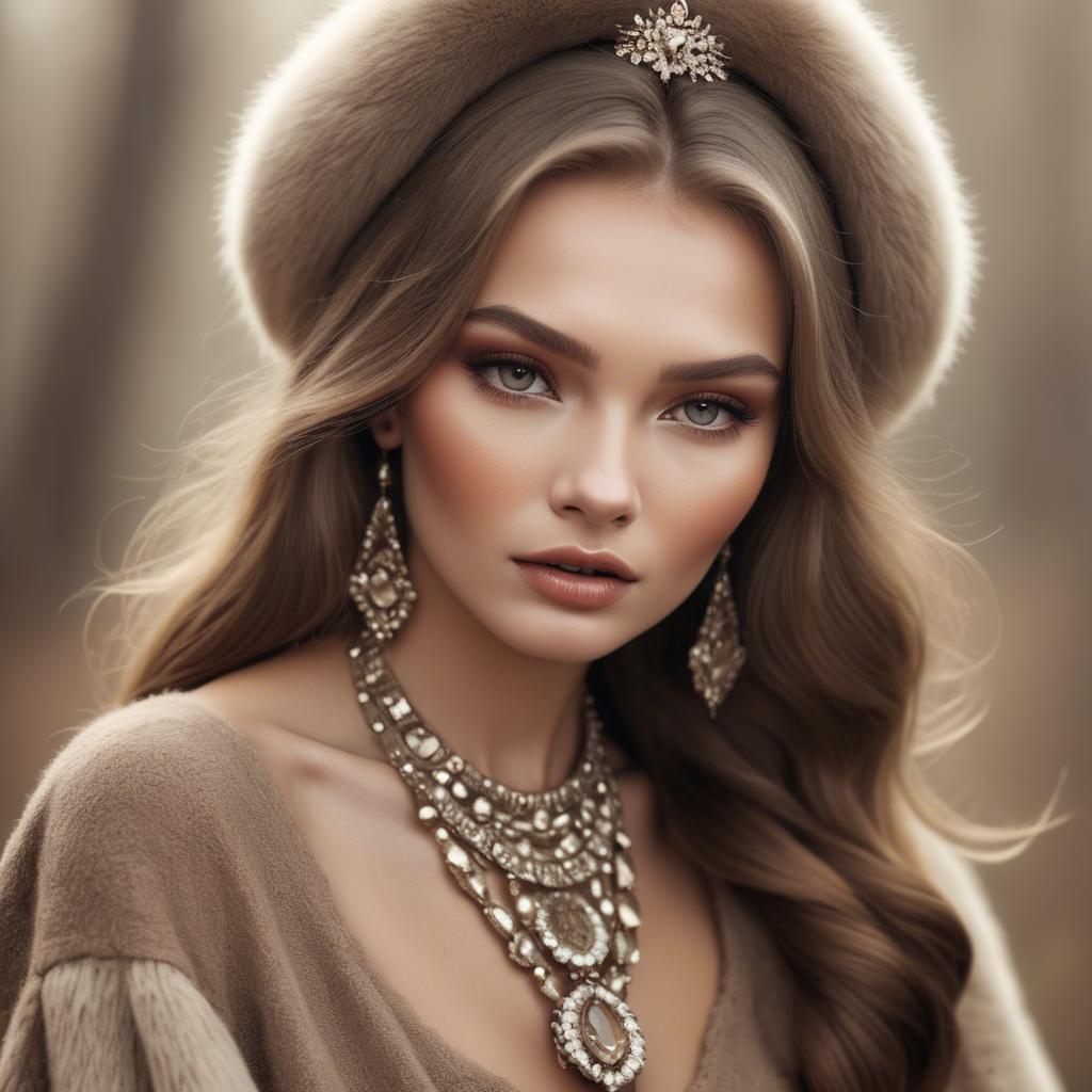 A stunning image of russian glamour in natural tones.