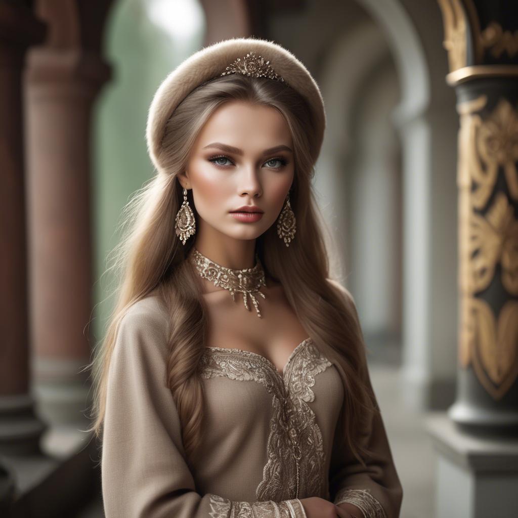 A stunning image of russian glamour in natural tones.