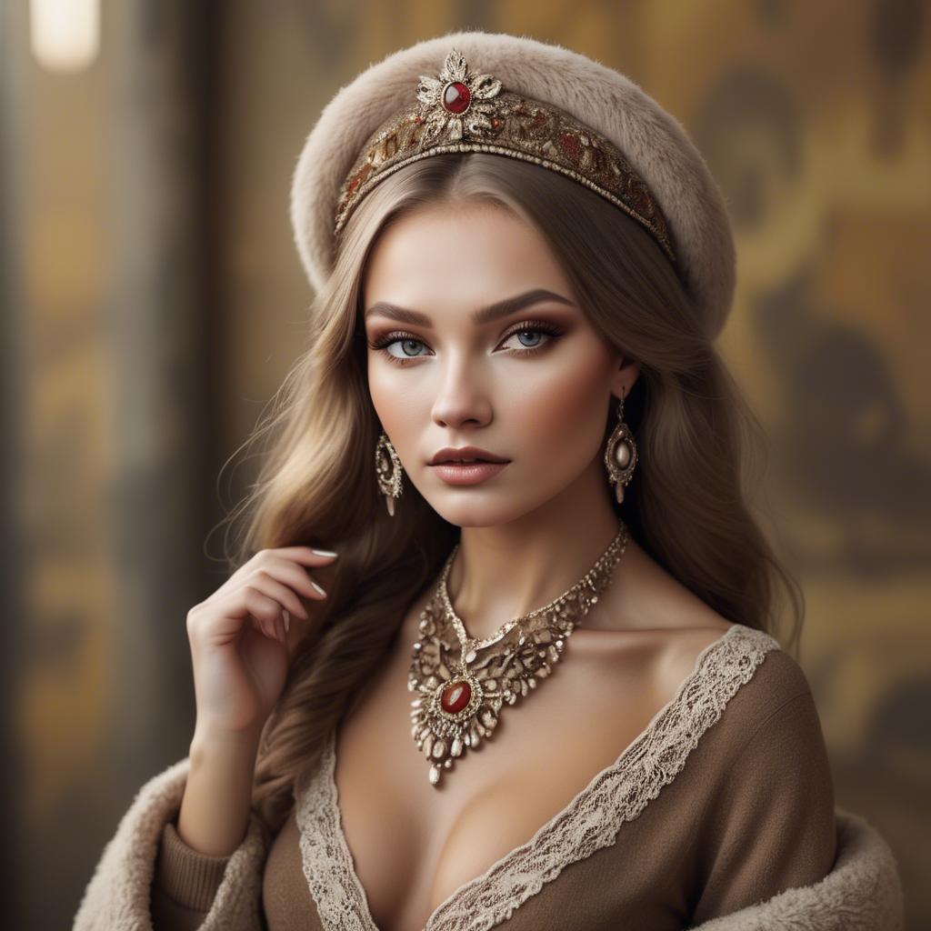 A stunning image of russian glamour in natural tones.