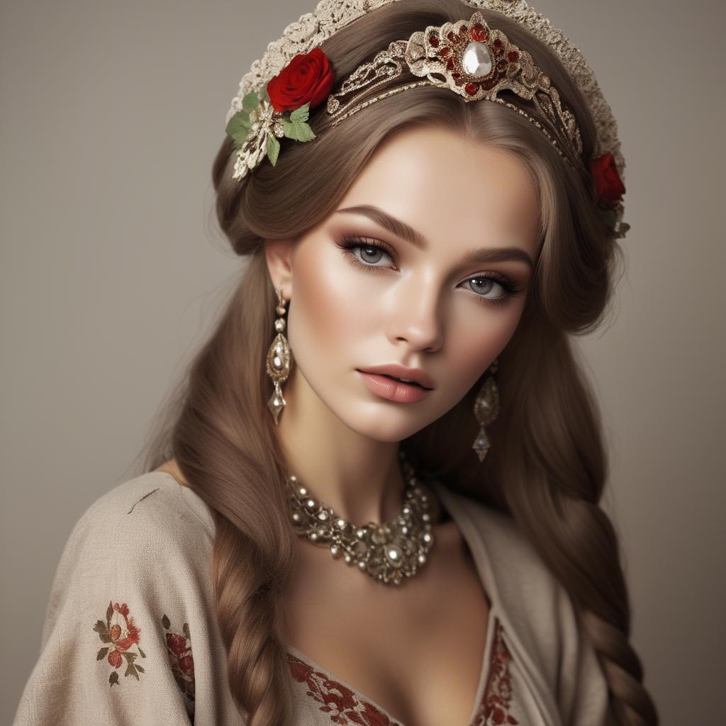 A stunning image of russian glamour in natural tones.