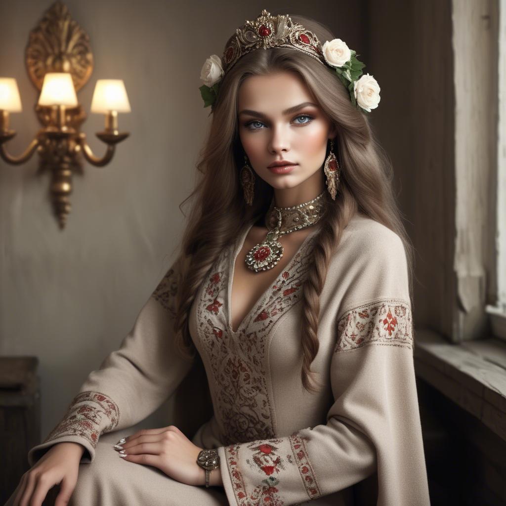 A stunning image of russian glamour in natural tones.