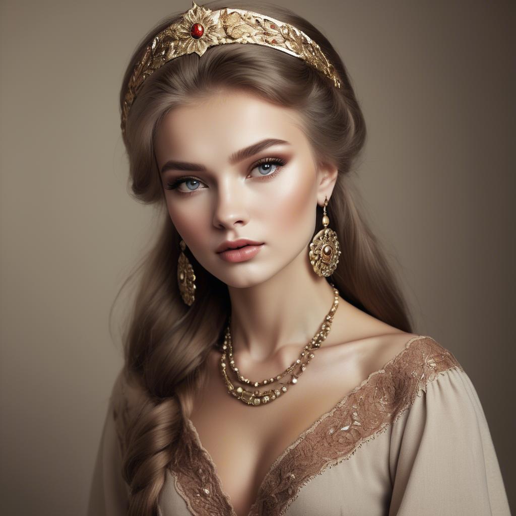 A stunning image of russian glamour in natural tones.