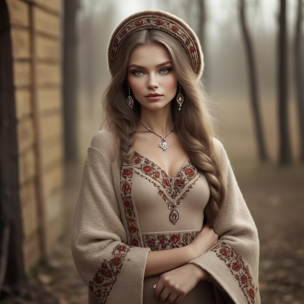 A stunning image of russian glamour in natural tones.