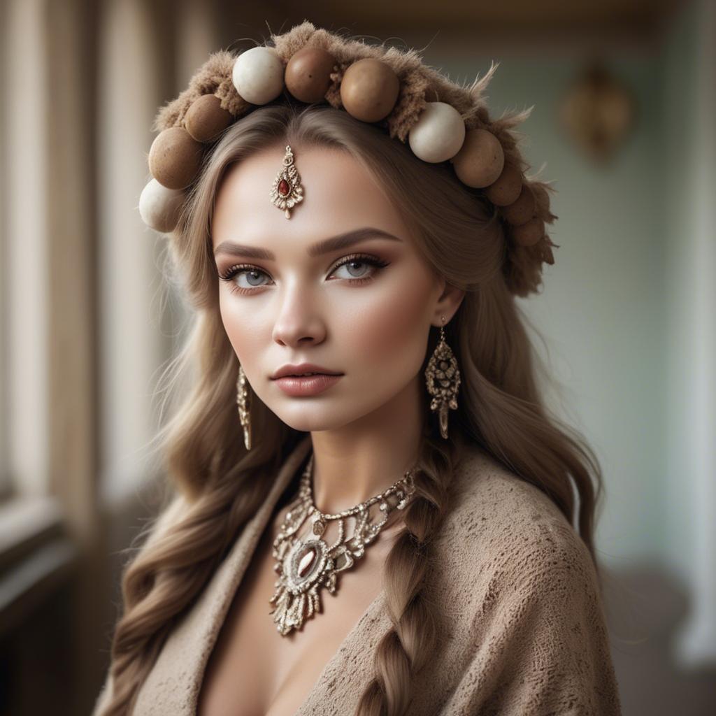 A stunning image of russian glamour in natural tones.