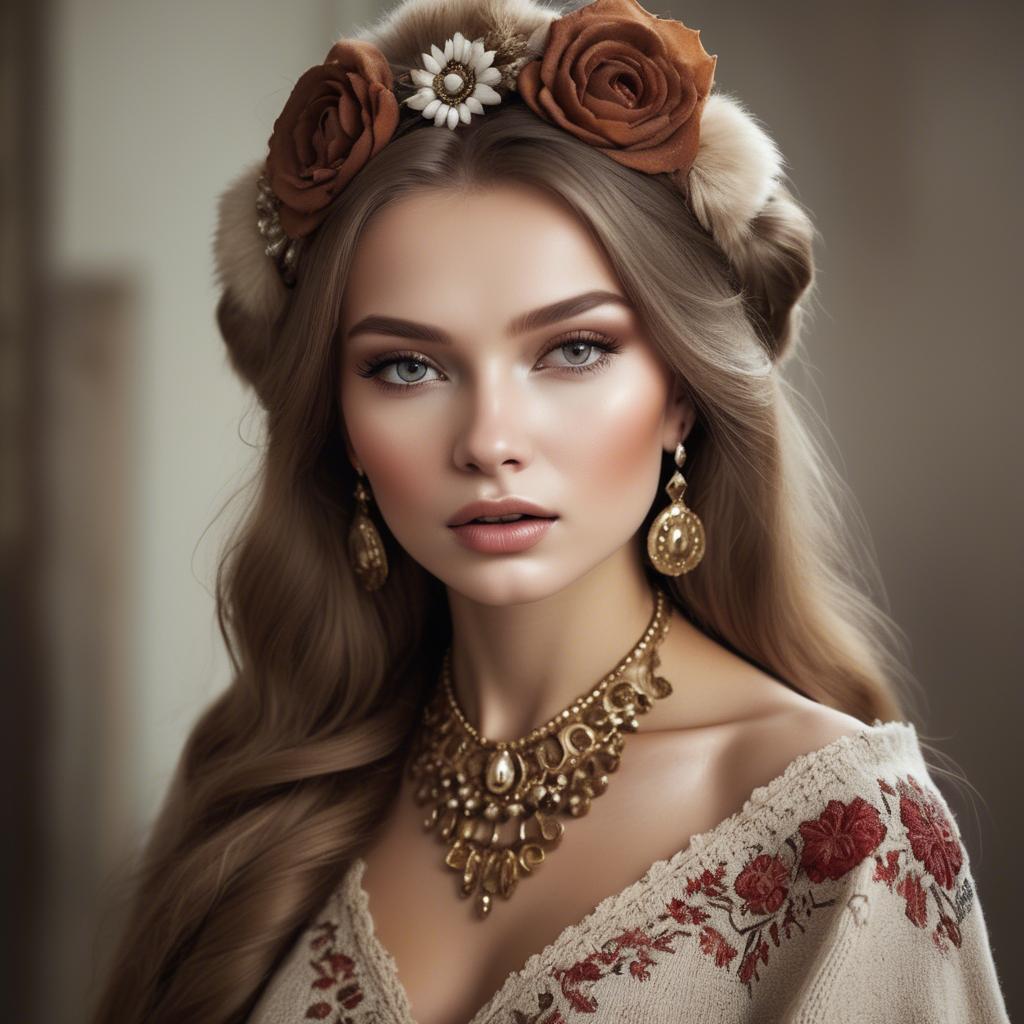 A stunning image of russian glamour in natural tones.