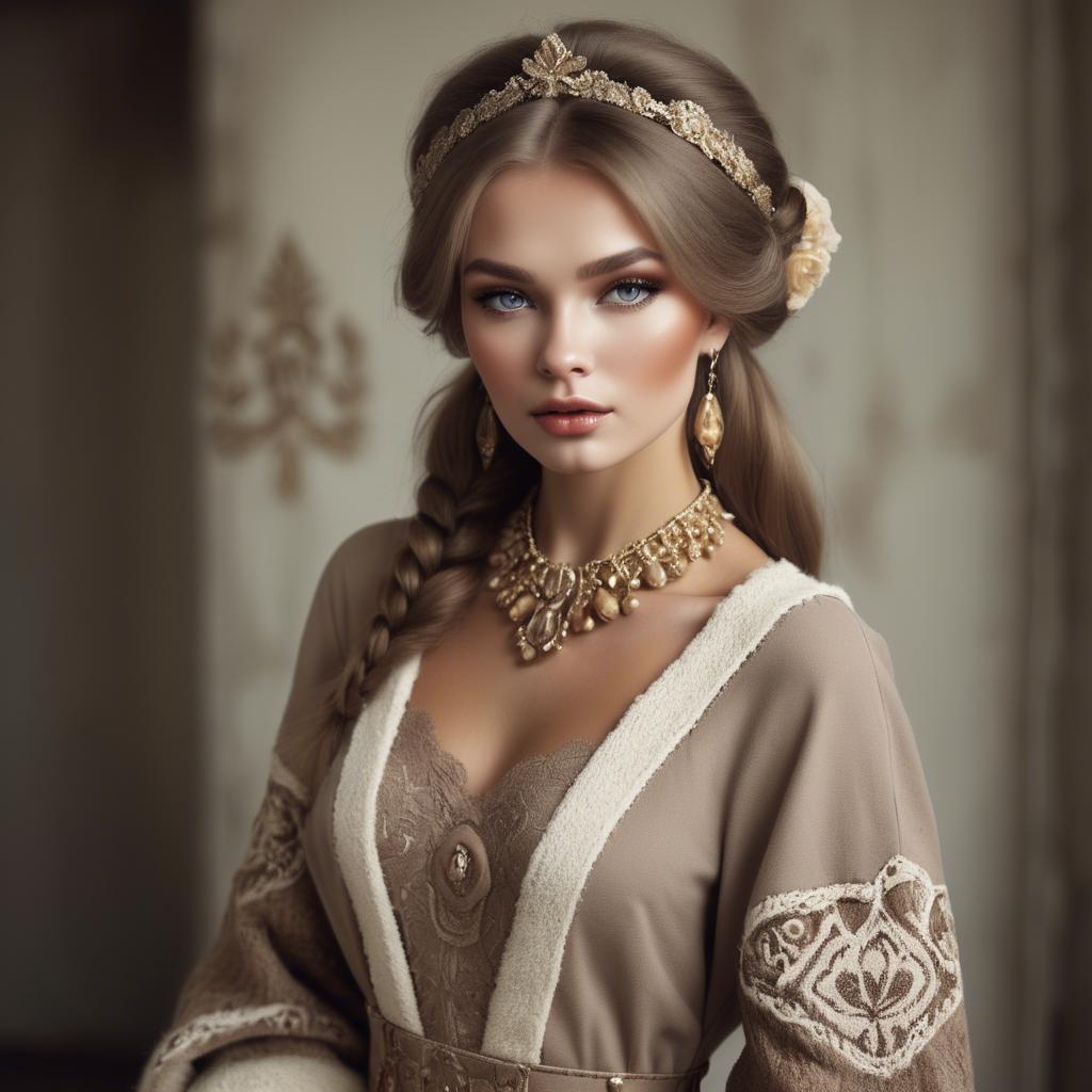 A stunning image of russian glamour in natural tones.