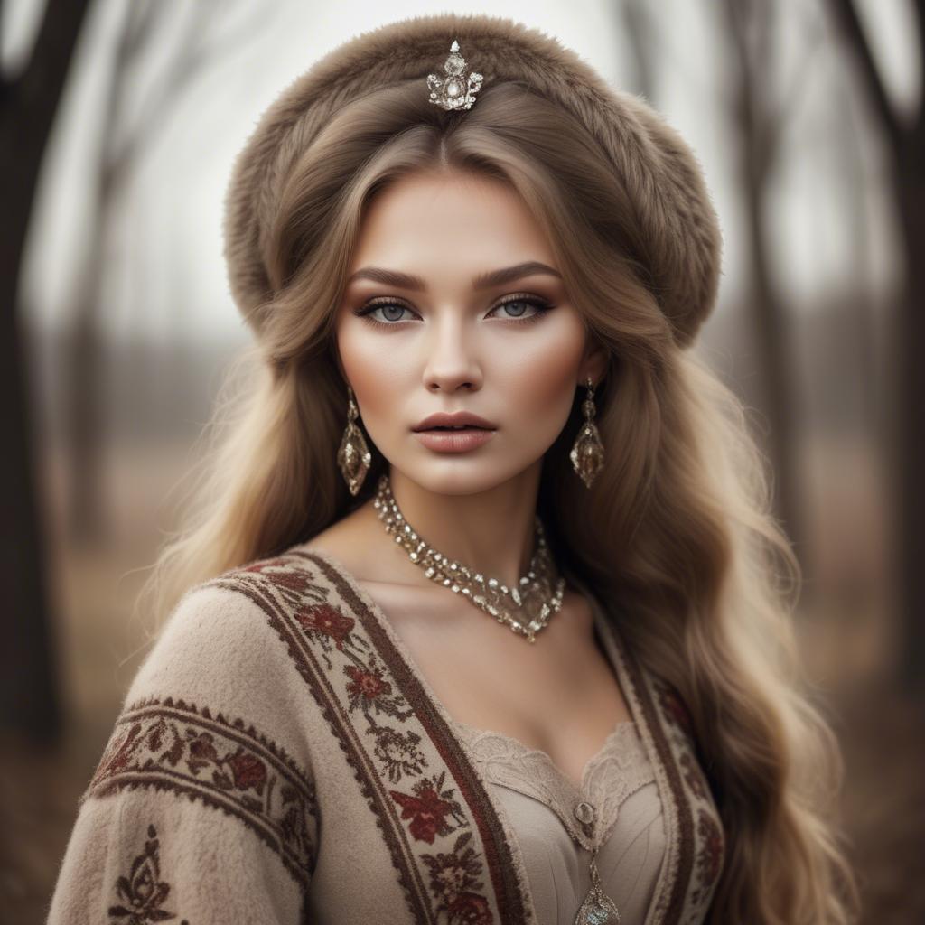 A stunning image of russian glamour in natural tones.